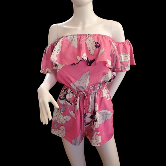 Yumi Kim Eastern Garden Pink Off The Shoulder Romper, Size XS, NWT - Picture 5 of 11